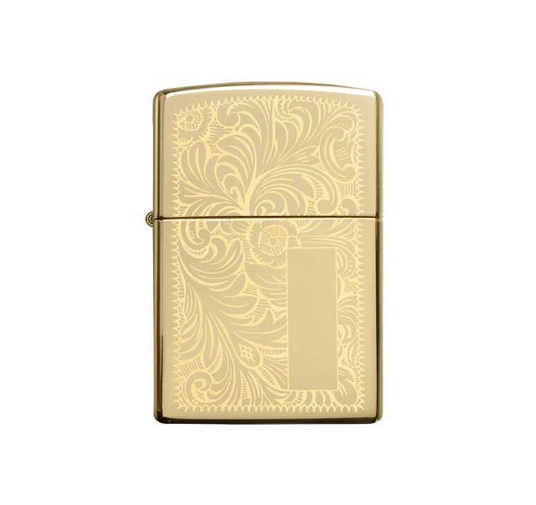 Зажигалка ZIPPO Venetian с покрытием High Polish Brass, латунь/сталь, золотистая, 38x13x57 мм
