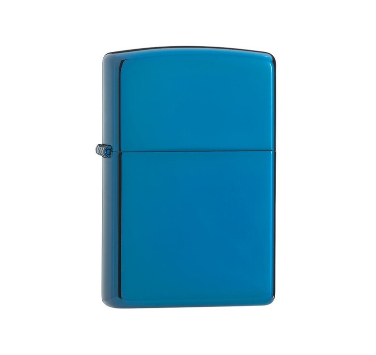 Зажигалка ZIPPO Classic с покрытием Sapphire™, латунь/сталь, синяя, глянцевая, 38x13x57 мм