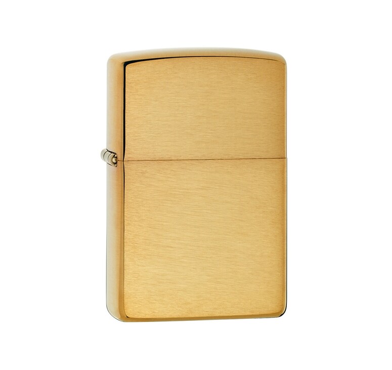 Зажигалка ZIPPO с покрытием Brushed Brass, латунь/сталь, золотистая, матовая, 38x13x57 мм
