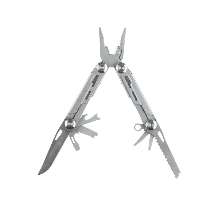 Мультитул Stinger, 105x45 мм, 12 функций, сталь, серебристый, в комплекте нейлоновый чехол
