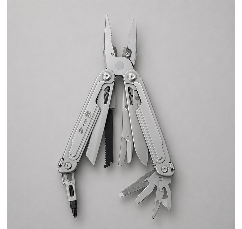 Мультитул Stinger, 113 х 22 мм, 21 функция, сталь, серебристый, в картонной коробке, в комплекте нейлоновый чехол