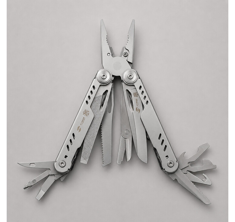 Мультитул Stinger, 110 х 27 мм, 21 функция, сталь, серебристый, в картонной коробке, в комплекте нейлоновый чехол