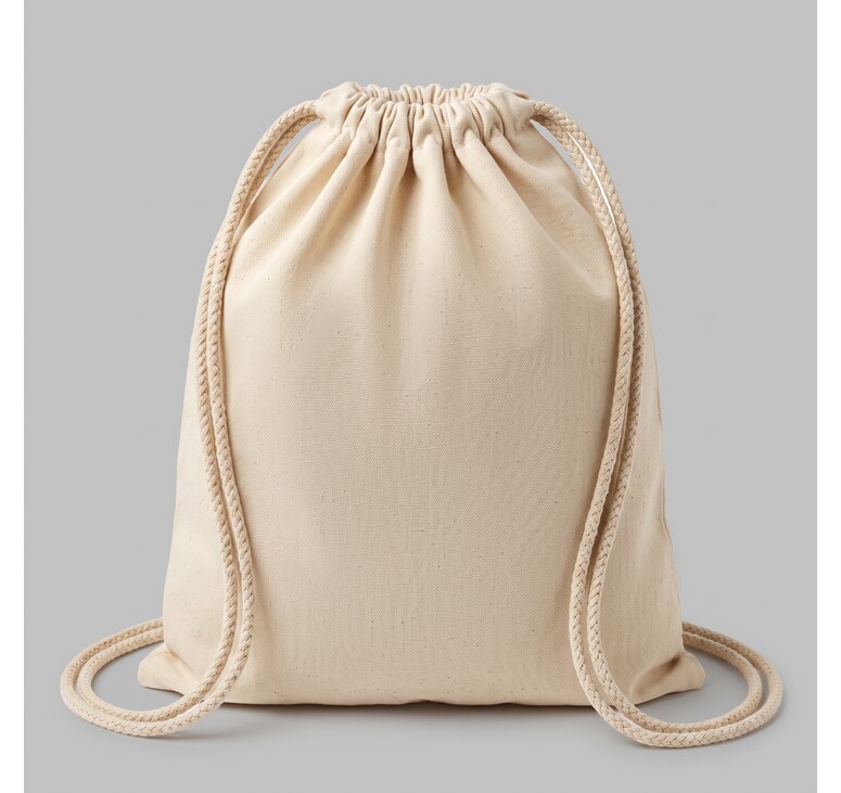 Рюкзак со шнурком Tenes из хлопка плотностью 140 г/м2, natural