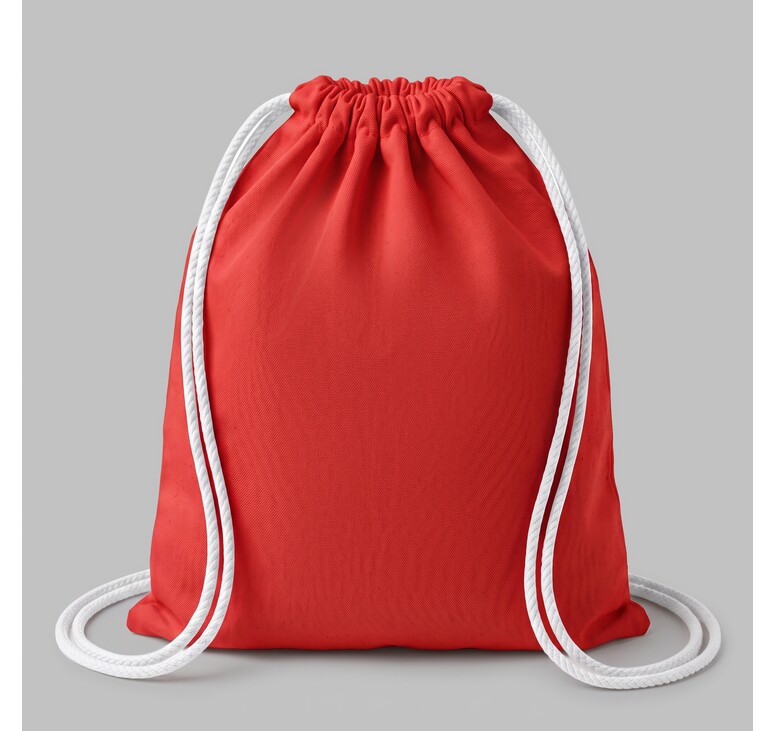 Рюкзак со шнурком Tenes из хлопка плотностью 140 г/м2, красный