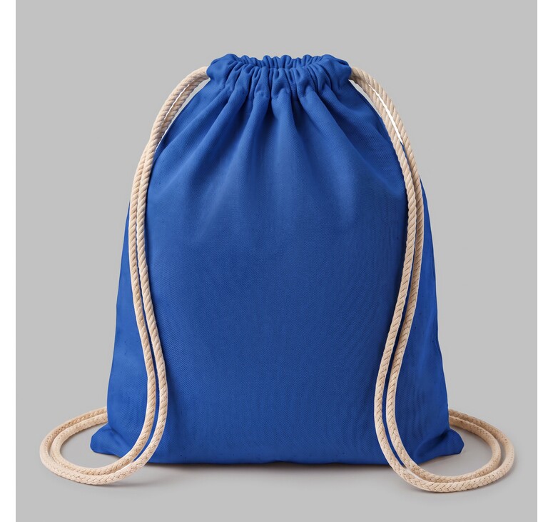 Рюкзак со шнурком Tenes из хлопка плотностью 140 г/м2, синий