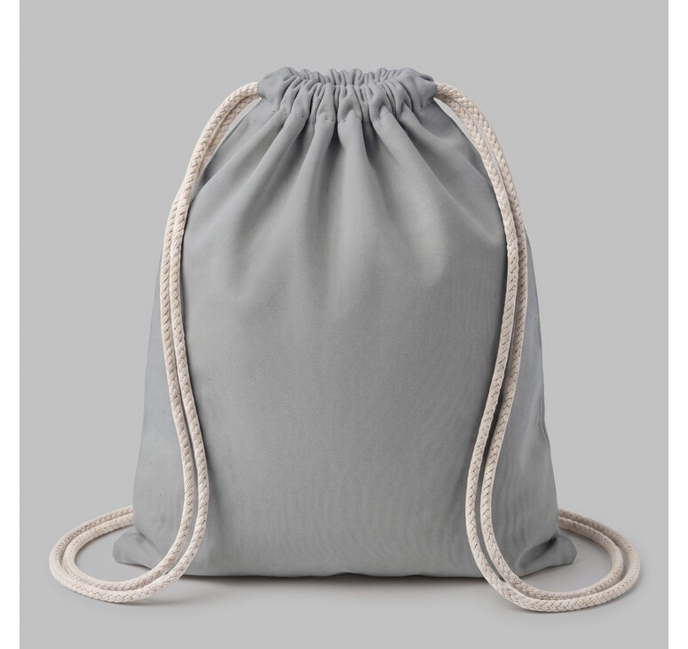 Рюкзак со шнурком Tenes из хлопка плотностью 140 г/м2, серый