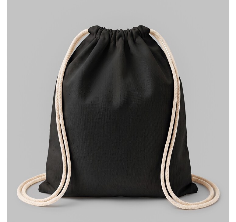 Рюкзак со шнурком Tenes из хлопка плотностью 140 г/м2, черный