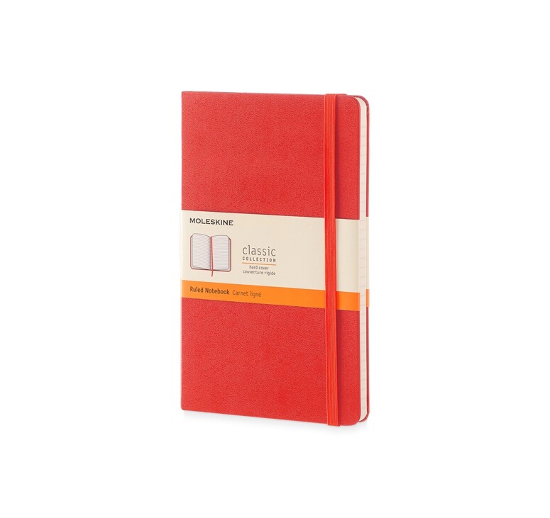 Записная книжка Moleskine Classic (в линейку) в твердой обложке, Large (13х21см), красный