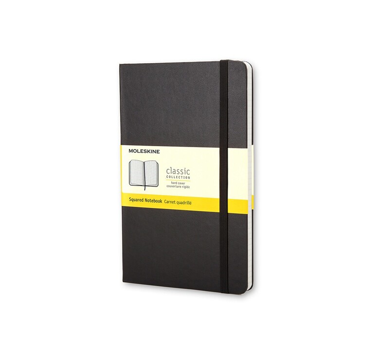 Записная книжка Moleskine Classic (в клетку) в твердой обложке, Large (13х21см), черный