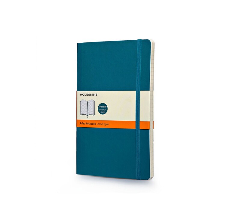 Записная книжка Moleskine Classic Soft (в линейку), Large (13х21см), бирюзовый