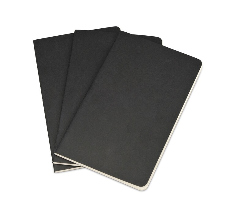Записная книжка Moleskine Cahier (нелинованный, 3 шт.), Large (13х21см), черный
