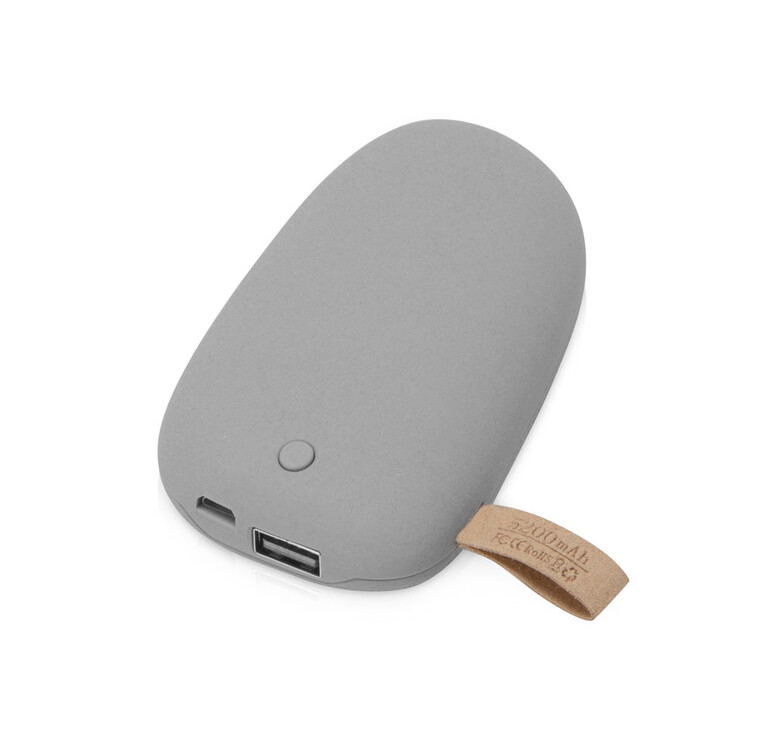 Внешний аккумулятор в форме камня «Stone», 5200 mAh, серый