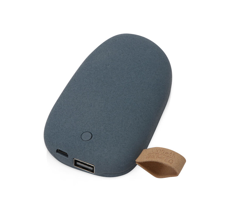 Внешний аккумулятор в форме камня «Stone», 5200 mAh, серо-синий