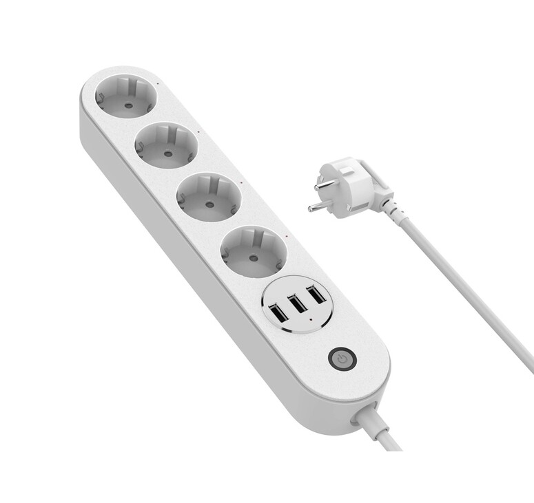 Умный сетевой фильтр HIPER IoT PS43/Wi-Fi 2,4 ГГц/4 розетки и 3 USB порта/2500Вт/10А IoT PS43