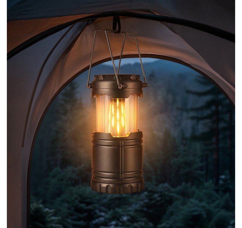 Туристический фонарь с эффектом пламени «Beacon», серый