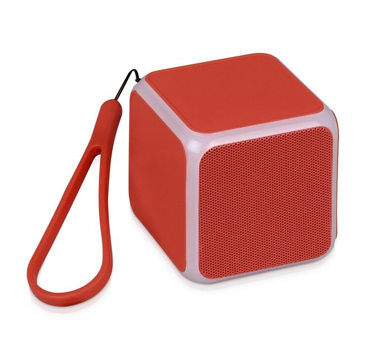 Портативная колонка «Cube» с подсветкой, красный