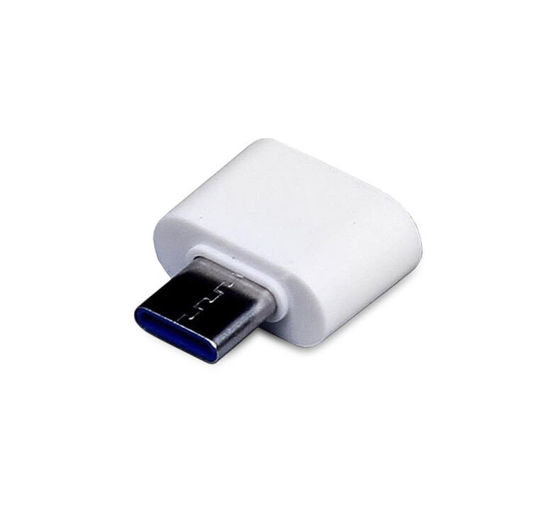 Универсальный адаптер USB Type-C папа Type-A мама, белый
