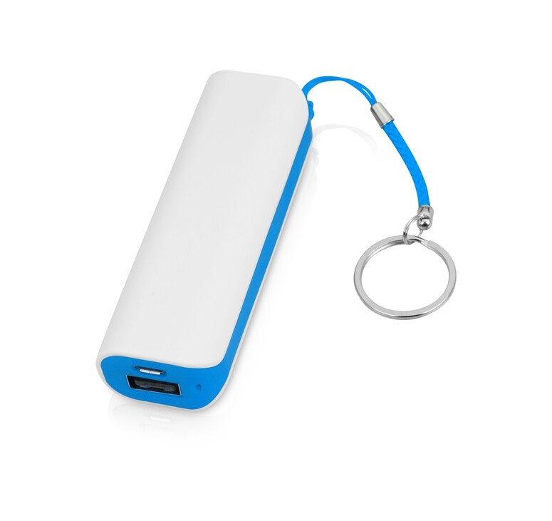 Портативное зарядное устройство (power bank) Basis, 2000 mAh, белый/светло-голубой