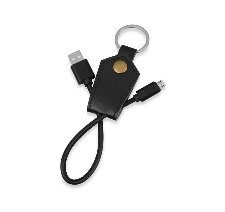 Кабель-брелок USB-MicroUSB «Pelle», черный