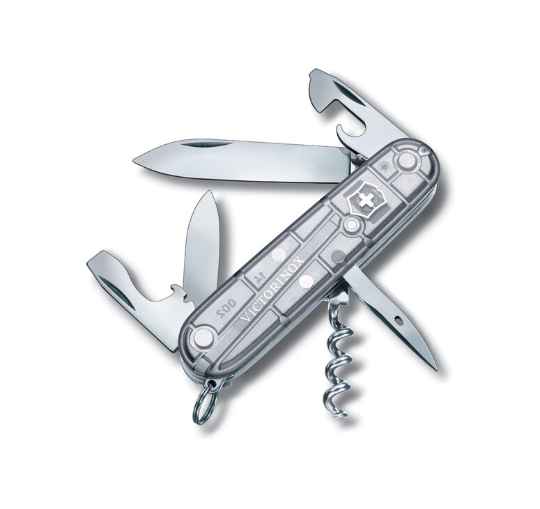Нож перочинный VICTORINOX Spartan, 91 мм, 12 функций, полупрозрачный серебристый