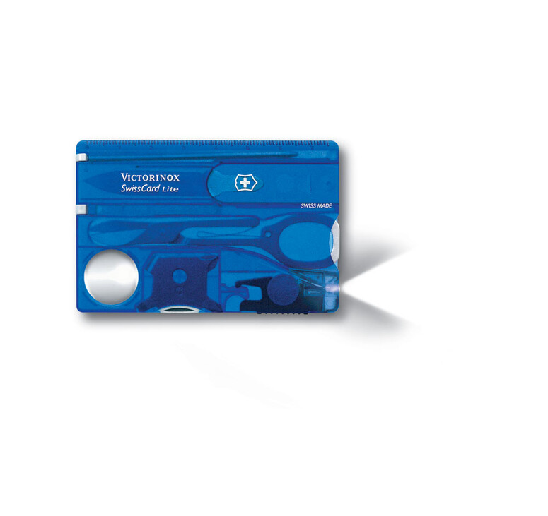 Швейцарская карточка VICTORINOX SwissCard Lite, 13 функций, полупрозрачная синяя
