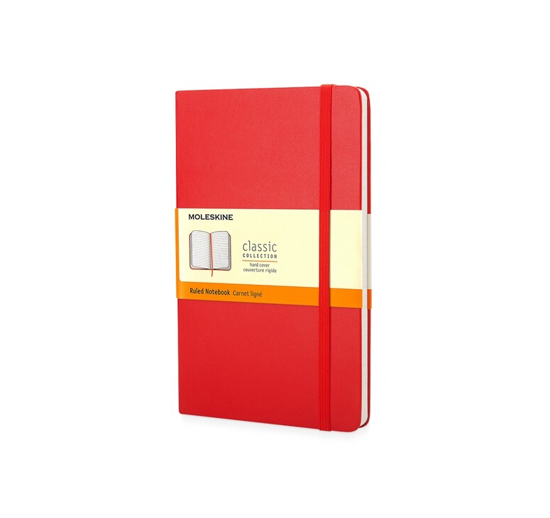 Записная книжка Moleskine Classic (в линейку) в твердой обложке, Pocket (9x14см), красный