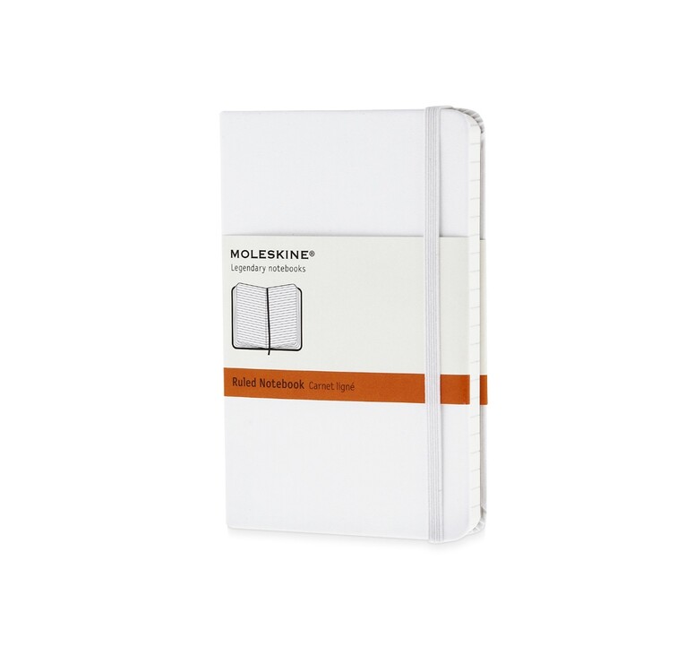 Записная книжка Moleskine Classic (в линейку) в твердой обложке, Pocket (9x14см), белый
