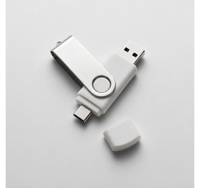 USB3.0/USB Type-C флешка на 16 Гб «Квебек C», белый