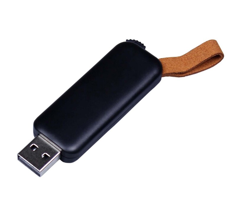 USB-флешка промо на 32 Гб прямоугольной формы, выдвижной механизм, черный