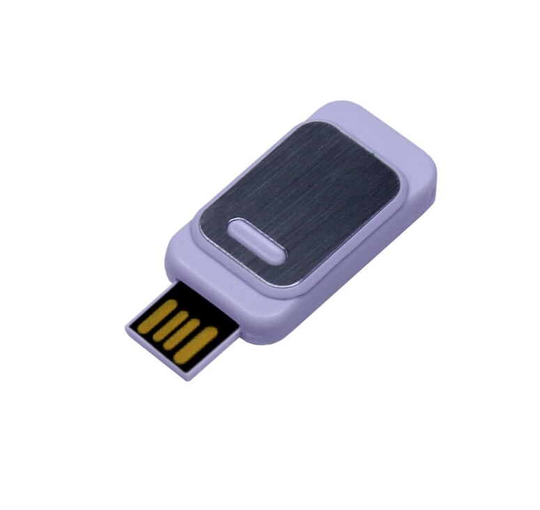 USB-флешка промо на 32 Гб прямоугольной формы, выдвижной механизм, белый