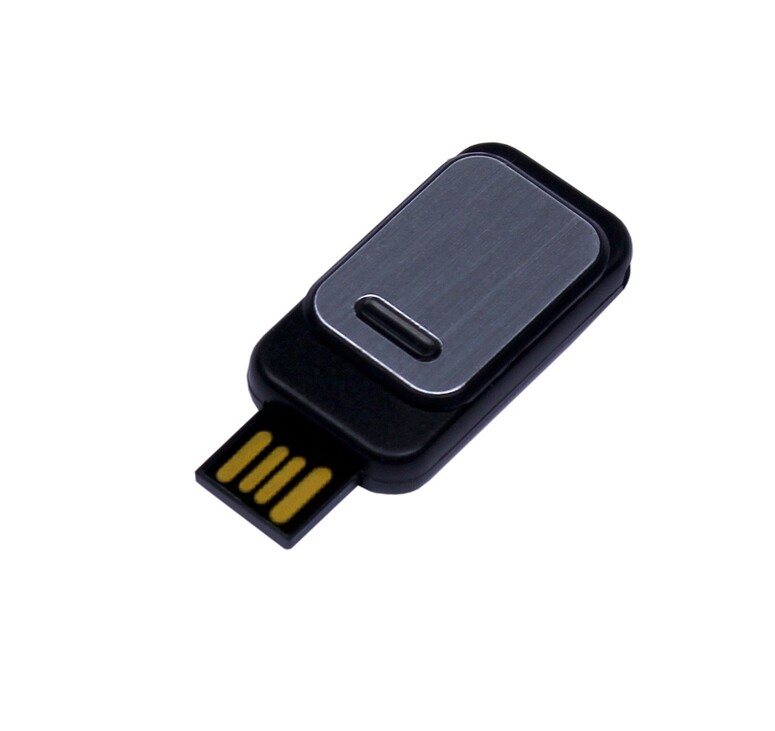 USB-флешка промо на 32 Гб прямоугольной формы, выдвижной механизм, черный