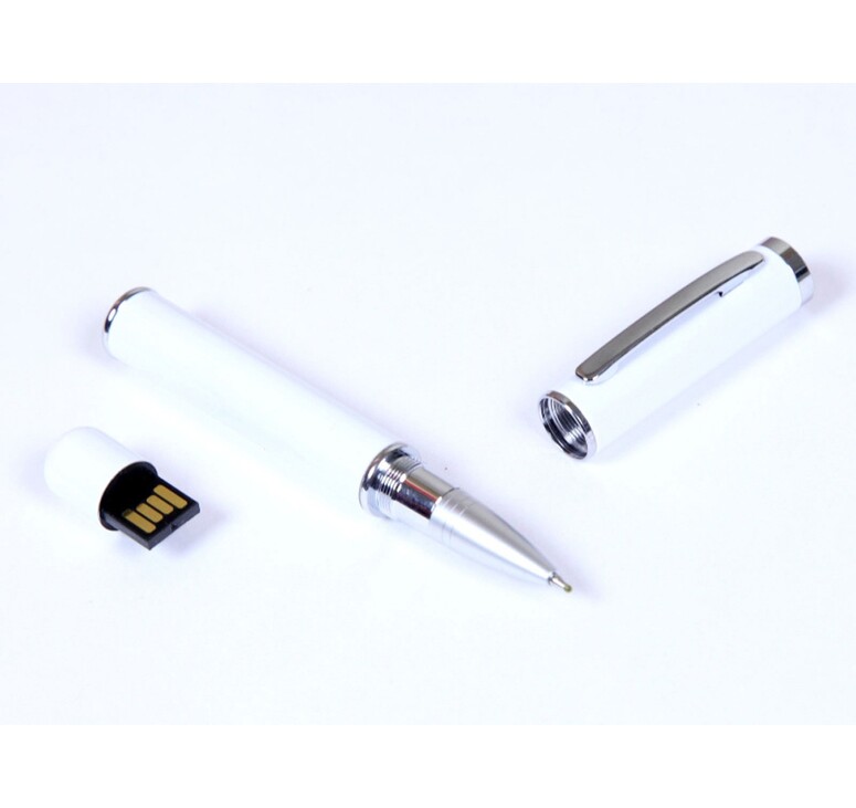 USB-флешка на 8 Гб в виде ручки с мини чипом, белый