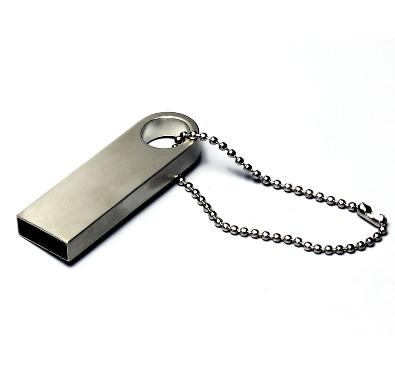 USB 2.0-флешка на 512 Мбайт с мини чипом и круглым отверстием, серебристый