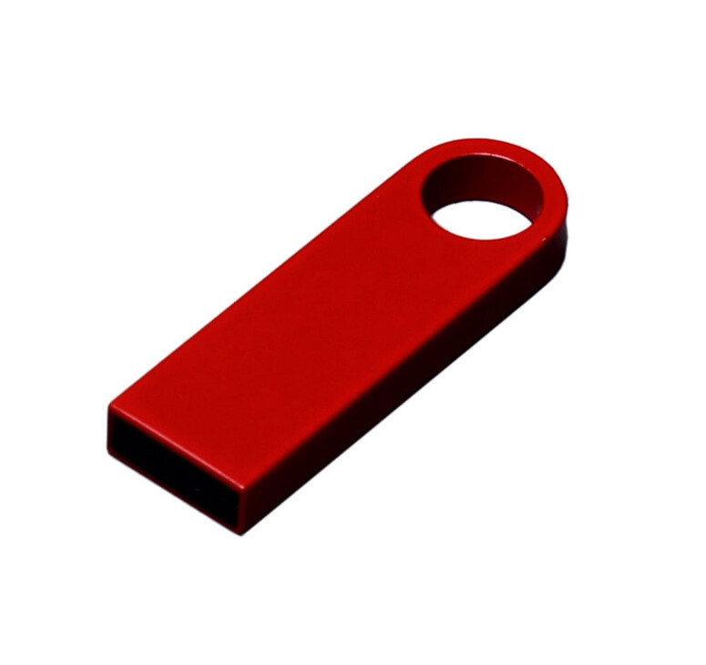 USB 2.0-флешка на 512 Мбайт с мини чипом и круглым отверстием, красный