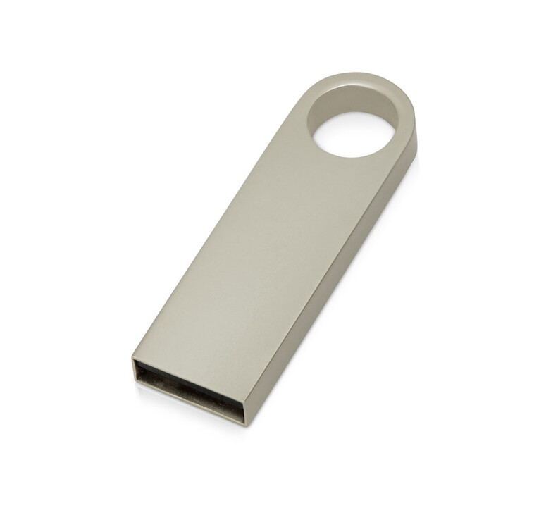 USB 2.0-флешка на 8 Гб с мини чипом и круглым отверстием, серебристый