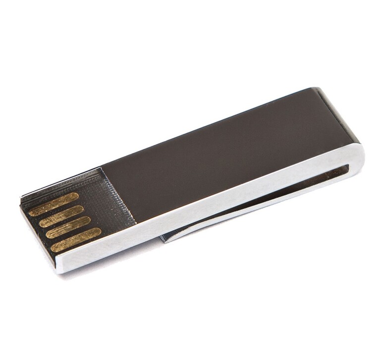 USB-флешка на 16 Гб в виде зажима для купюр, серебро