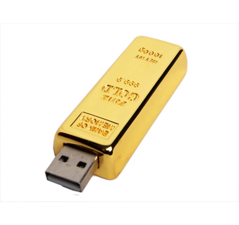 USB-флешка на 32 Гб в виде слитка золота, золотой
