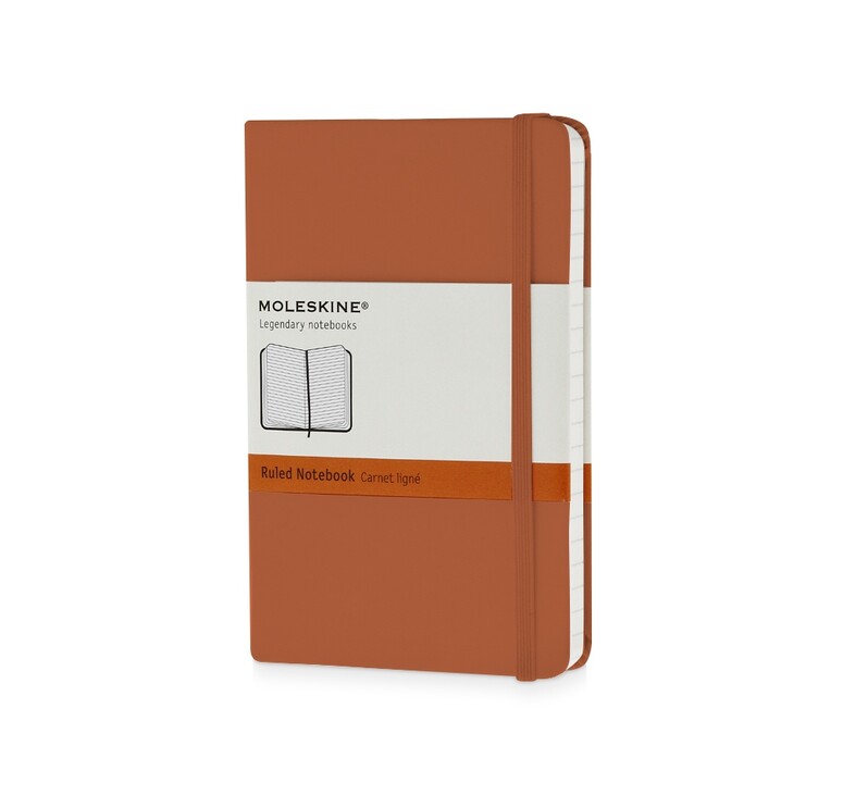 Записная книжка Moleskine Classic (в линейку) в твердой обложке, Pocket (9x14см), оранжевый коралл