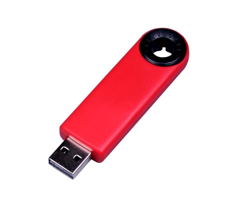 USB-флешка промо на 32 Гб прямоугольной формы, выдвижной механизм, черный