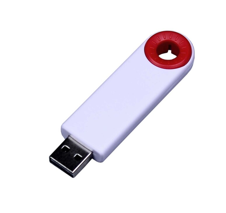 USB-флешка промо на 32 Гб прямоугольной формы, выдвижной механизм, красный