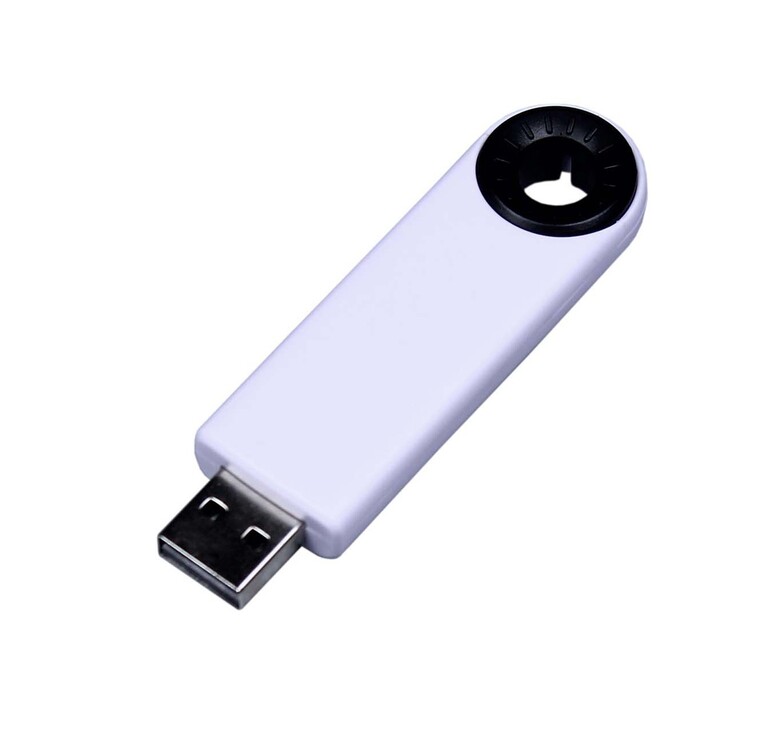 USB-флешка промо на 32 Гб прямоугольной формы, выдвижной механизм, черный
