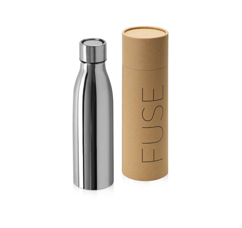 Вакуумная герметичная термобутылка «Fuse» с 360 крышкой, тубус, серебристый, 500 мл