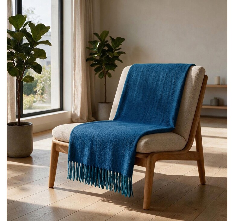 Плед акриловый Mohair, синий