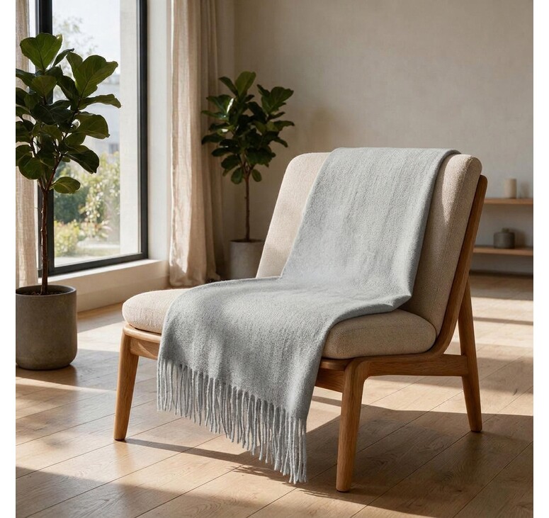 Плед акриловый Mohair, серый