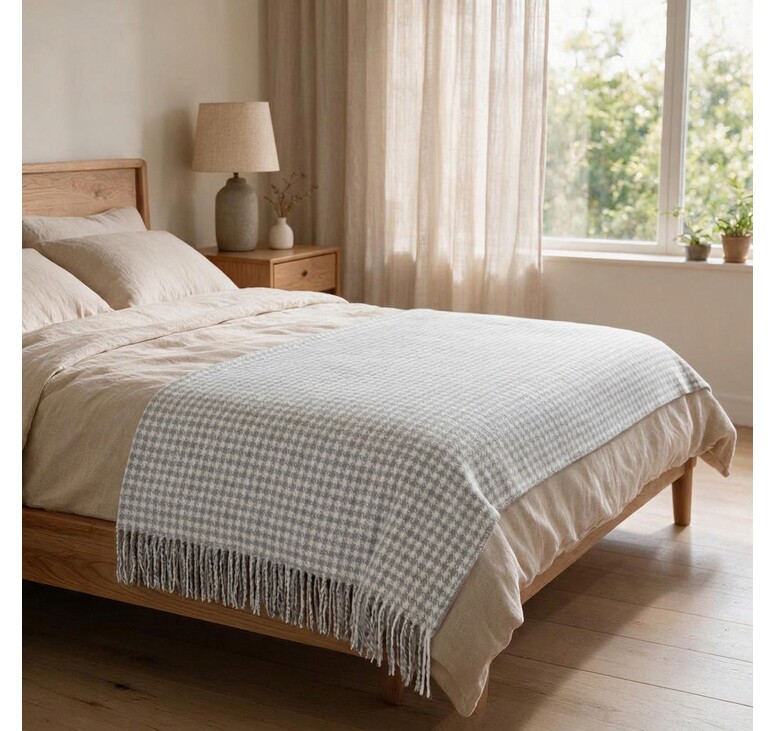 Акриловый плед Harp 130x180 см, белый/холодный серый