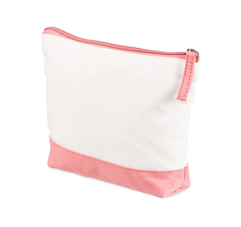 Косметичка хлопковая Cotton, белый/пыльно-розовый