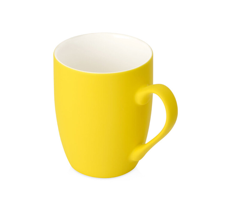 Кружка с покрытием soft-touch “Tulip Gum”, желтый (108C) (P)