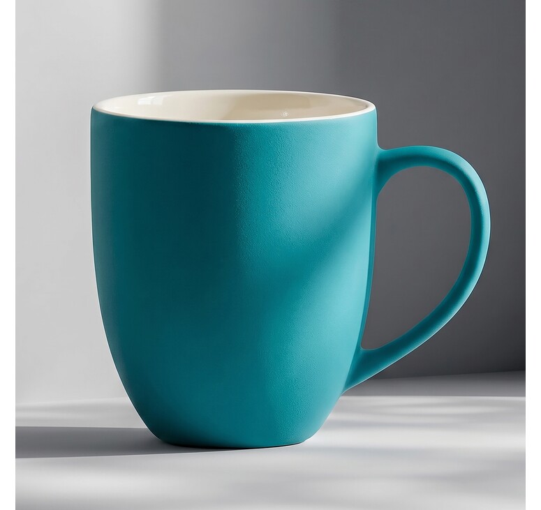 Кружка с покрытием soft-touch “Tulip Gum”, бирюзовый 320C