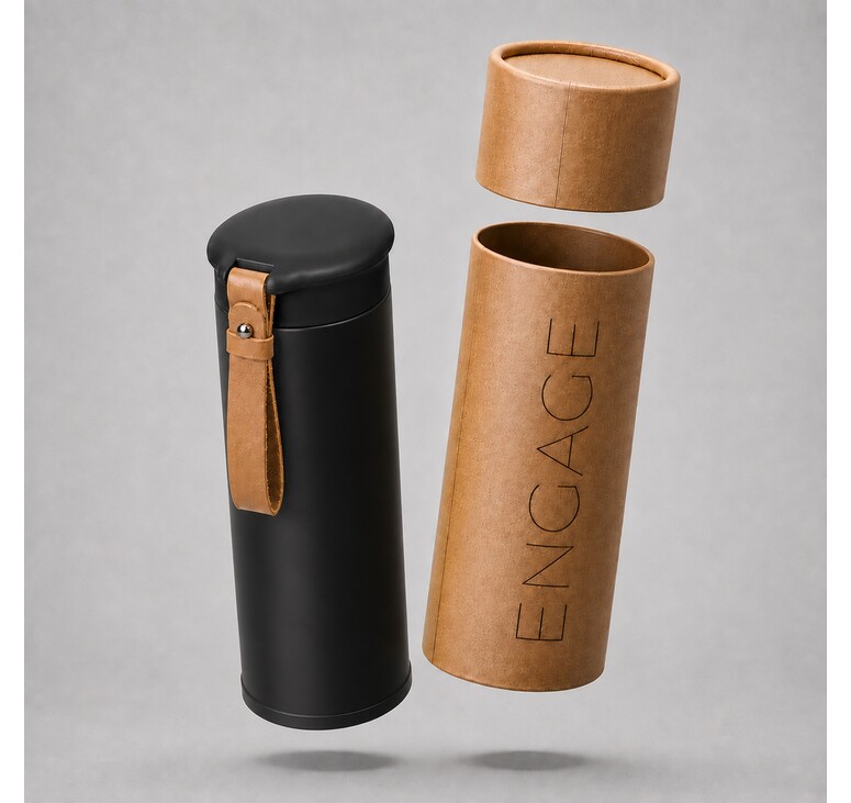 Вакуумный термос «Engage», 450 мл, тубус, черный