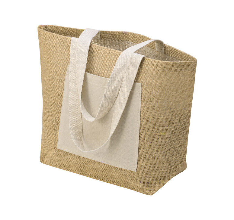 Сумка Jute джутовая с широким дном, натуральный
